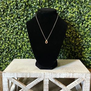 Avon silver necklace w/ red gem pendant